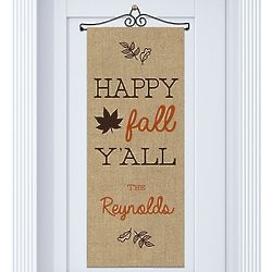 Personalized Happy Fall Ya'll Door Banner