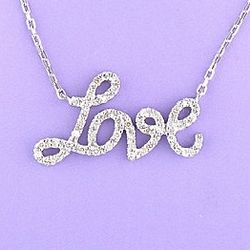 Diamond Love Necklace in Sterling Silver