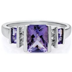 Amethyst and White Topaz Ring in Sterling Silver