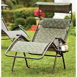 Deluxe Zero Gravity Chair with Awning, Table and Drink Holder