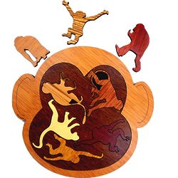 Monkey Theater Packing Problem Wooden Puzzle