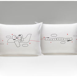 Just Married Bride & Groom Wedding Couple Pillowcases