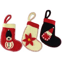 Christmas Stockings Wool Ornaments