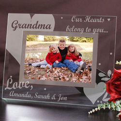 Engraved Our Hearts Belong To Glass Picture Frame