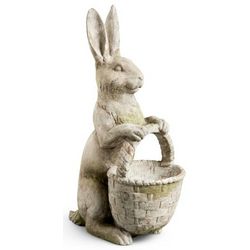 Bunny with Basket Spring Garden Statue