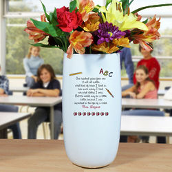 Teacher's Personalized Ceramic Vase with Poem