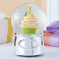 Happy Birthday Cupcake Water Globe