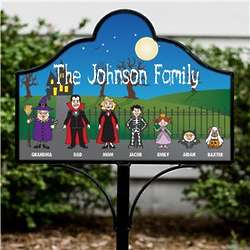 Personalized Halloween Character Family Magnetic Sign