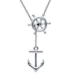 Anchor & Helm Sterling Silver Lariat Necklace