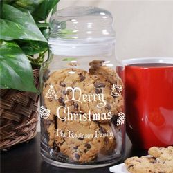 Personalized Merry Christmas Cookie Jar