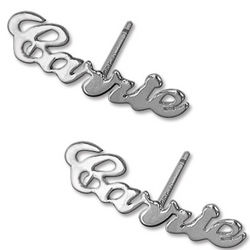 Sterling Silver Personalized Name Stud Earrings