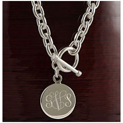 Personalized 16" Heavy Necklace with Round Pendant