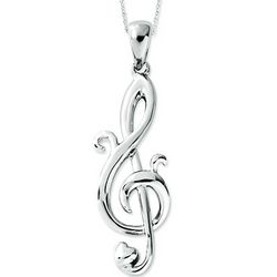 Sterling Silver Music Note Love Necklace