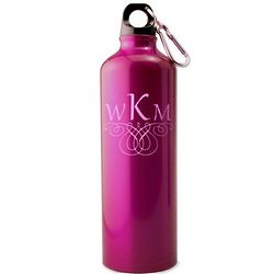 Pink Monogrammed Aluminum Water Bottle