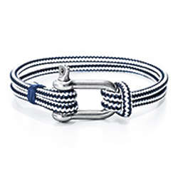 Miguel Chapino Navy Blue Nautical Rope Shackle Bracelet