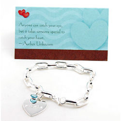 Personalized Heart and Birthstone Bracelet with Card