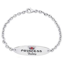 Personalized Princess Birthstone ID Bracelet