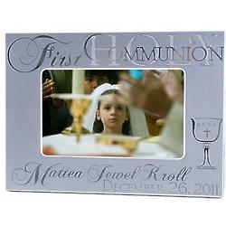 Elegant Personalized Silver First Communion 4x6 Frame