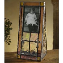 Personalized Stained Glass Picture Frame with Cross