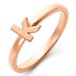 Personalized Rose Gold Initial Stackable Ring