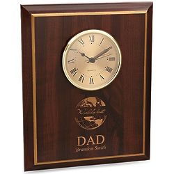 World's Best Dad Cherry Finish Recognition Wall Clock