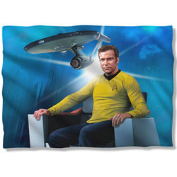 Star Trek Kirk in Captain's Chair Pillowcase Cover