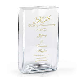 Personalized 50th Wedding Anniversary Rectangular Glass Vase
