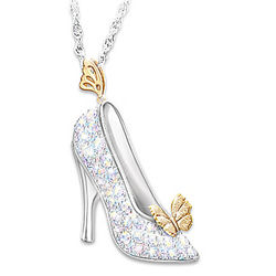 Disney Cinderella Crystal Slipper Pendant with 50 Crystals