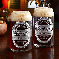 2 Personalized Beer Can Glasses