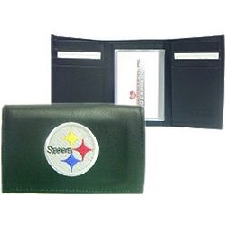 Pittsburgh Steelers Embroidered Leather Tri-Fold Wallet