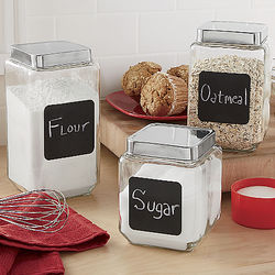 Set of 3 Chalkboard Canisters
