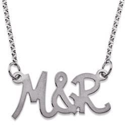 Sterling Silver Uppercase Initial Duo Necklace