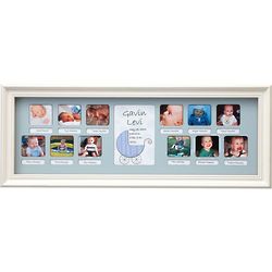 Personalized Baby's First Year Frame in Blue