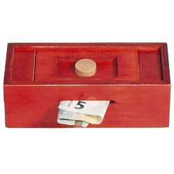 Red Money Holding Puzzle Box with Knob