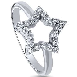 CZ Star Sterling Silver Ring