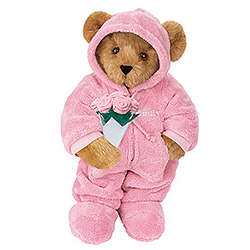 15" Hoodie-Footie Teddy Bear with Pink Roses