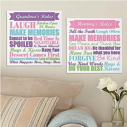 Mom or Grandma's Rules Personalized Canvas