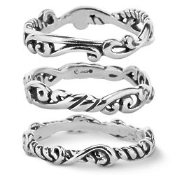 Signature Sterling Silver Stackable Ring Set