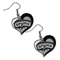 San Antonio Spurs Swirl Heart Earrings