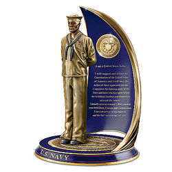 Navy Spirit Cold Cast Bronze Sailor Sculpture with Sailor's Creed