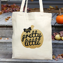 Personalized Pretty Little Pumpkin Tote Bag
