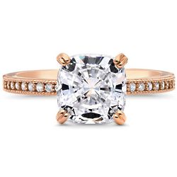 Cushion CZ Solitaire Rose Gold Plated Engagement Ring