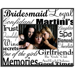 Personalized Bridesmaid Frame in Black on White