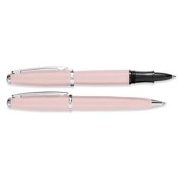 Pink Lacquer Ballpoint and Rollerball Pen Set