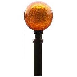 Metal Flag Pole with Orange Glass Ball Finial