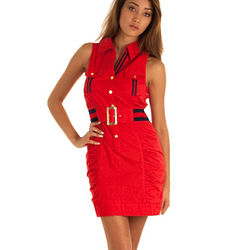 Red Pretty Prep Sleeveless Summer Dress