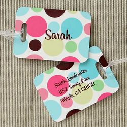 Crazy for Polka Dots Luggage Tag Set