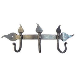Hand-Forged Iron 3-Hook Hat and Coat Hanger