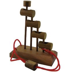 Jacob's Ladder String Brain Teaser Wooden Puzzle