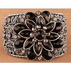 Opulent Jeweled Flower Bracelet